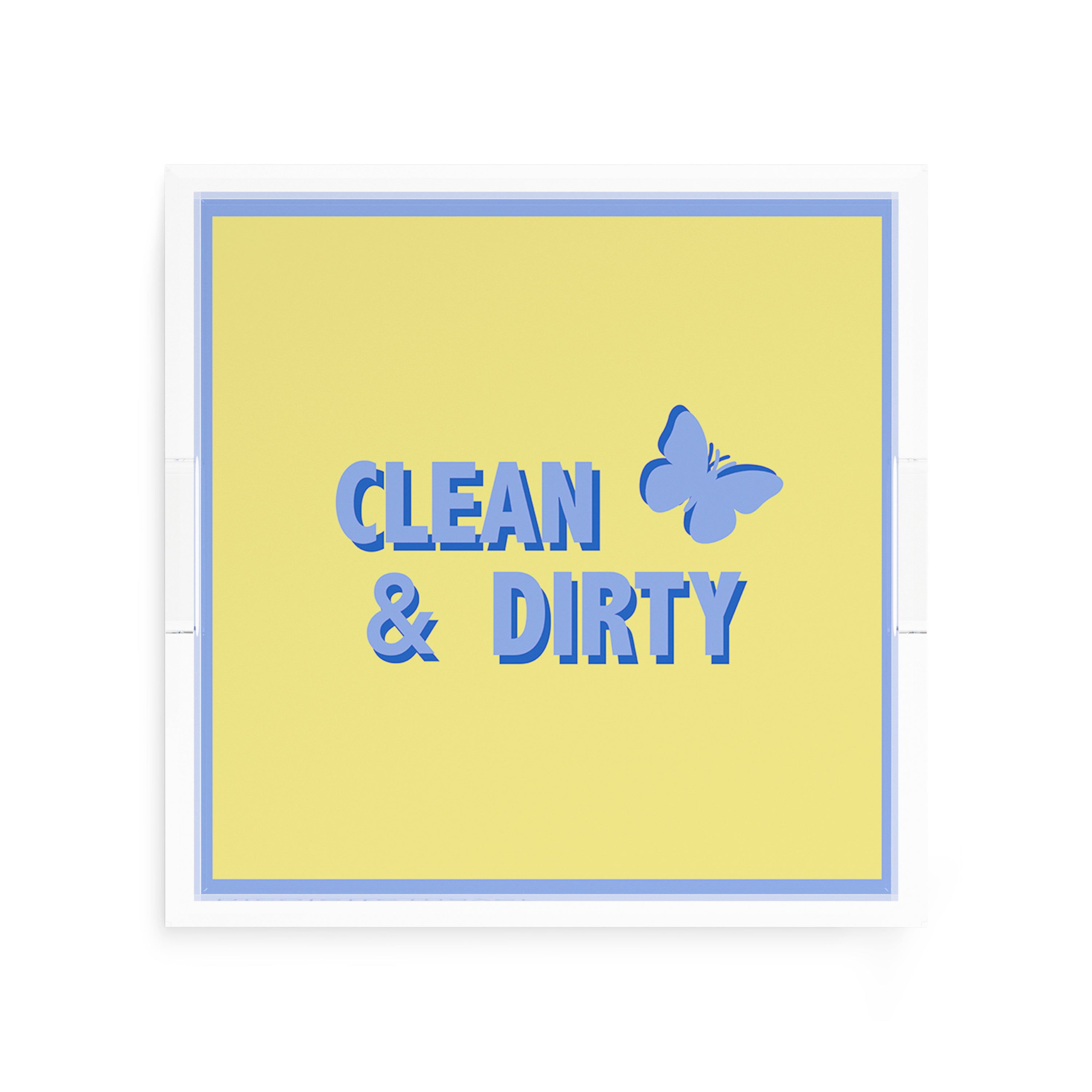 Canasta Clean and Dirty Blue Butter 12X12 Acrylic Tray - nicolettemayer.com 