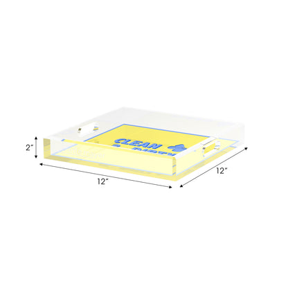Canasta Clean and Dirty Blue Butter 12X12 Acrylic Tray - nicolettemayer.com 