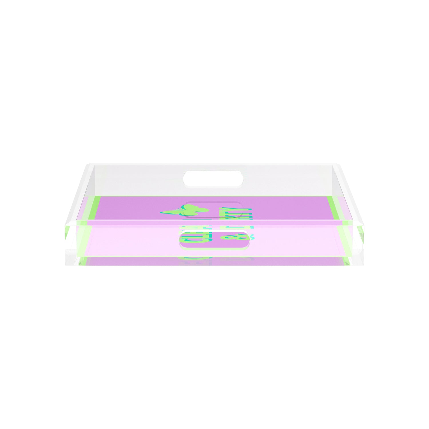 Canasta Clean and Dirty Lime Lilac 12X12 Acrylic Tray - nicolettemayer.com 
