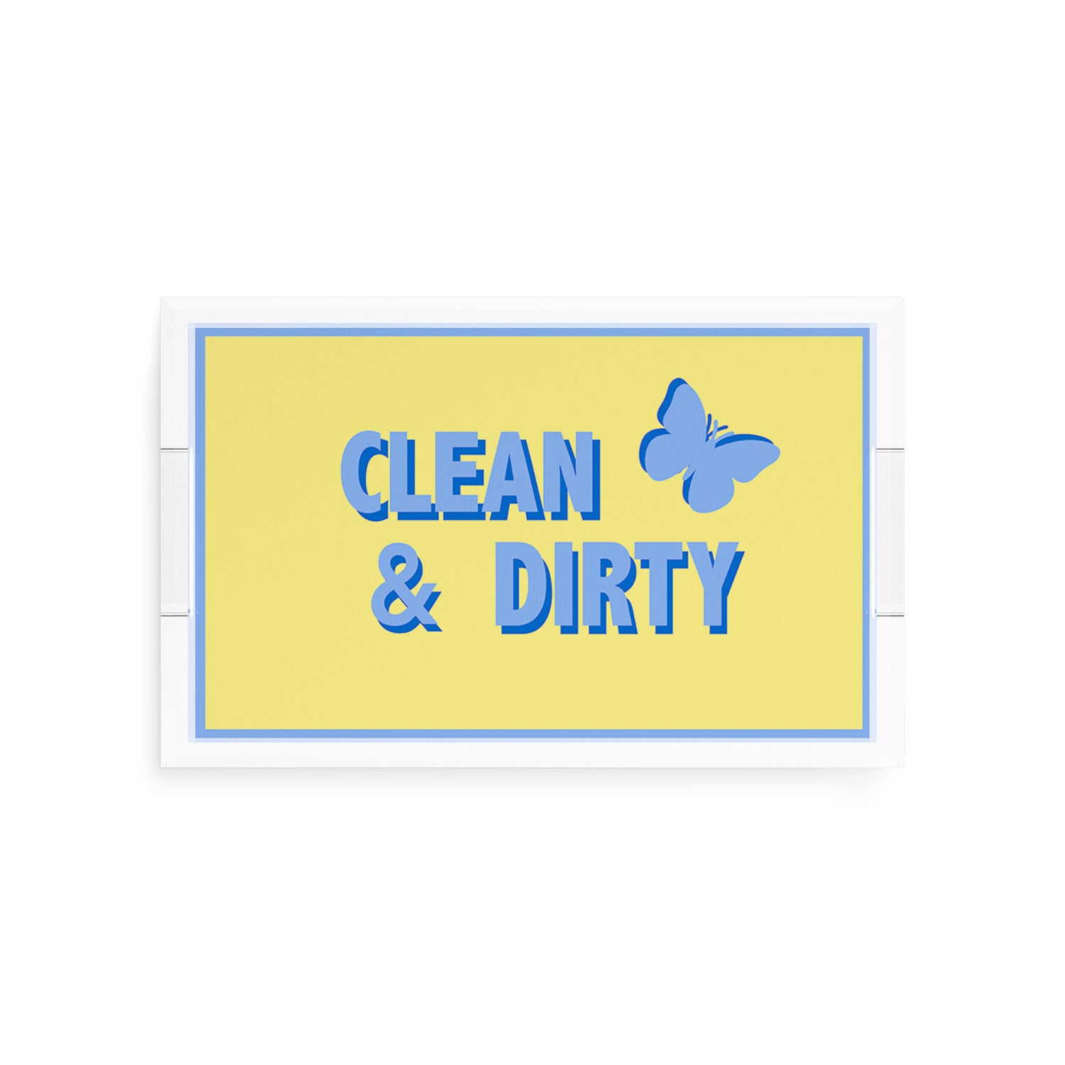 Canasta Clean and Dirty Blue Butter 12.5x7.75 Acrylic Tray - nicolettemayer.com 