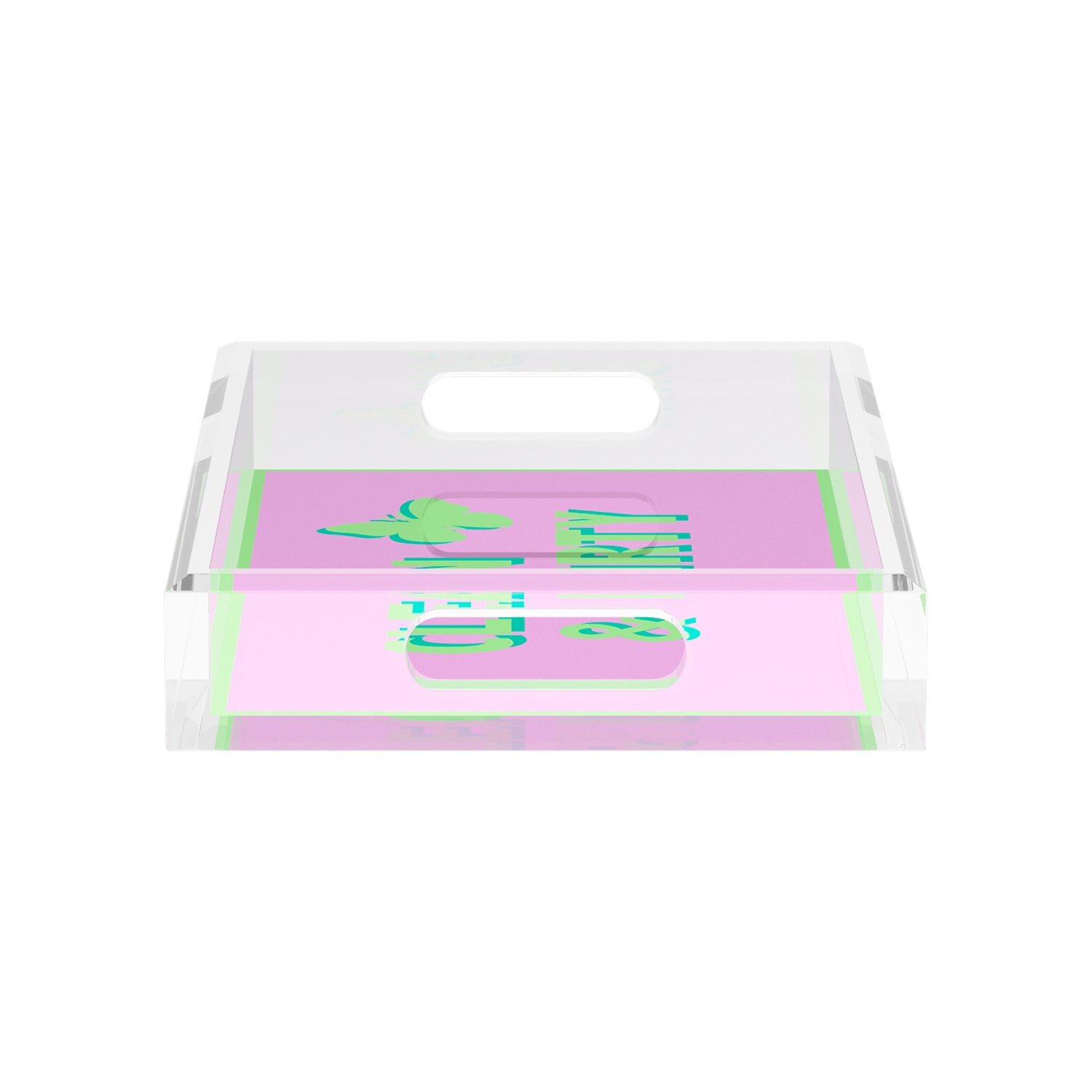 Canasta Clean and Dirty Lime Lilac 12.5x7.75 Acrylic Tray - nicolettemayer.com 