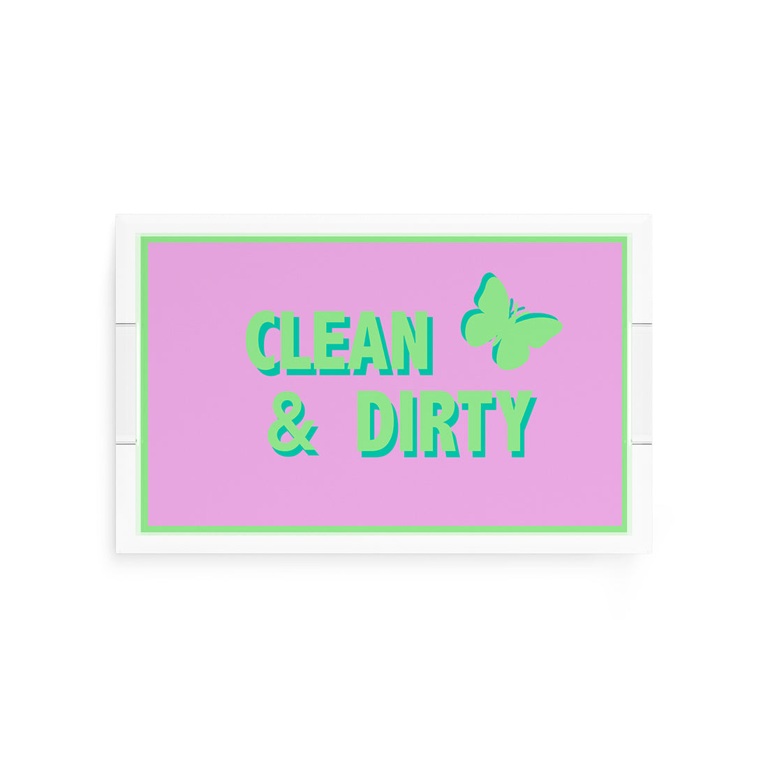Canasta Clean and Dirty Lime Lilac 12.5x7.75 Acrylic Tray - nicolettemayer.com 