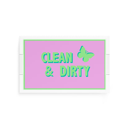 Canasta Clean and Dirty Lime Lilac 12.5x7.75 Acrylic Tray - nicolettemayer.com 