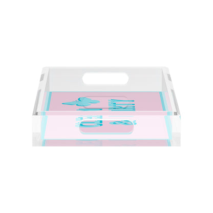 Canasta Clean and Dirty Pale Pink Blue 12.5x7.75 Acrylic Tray - nicolettemayer.com 