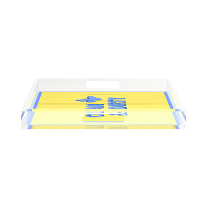 Canasta Clean and Dirty Blue Butter 15X15 Acrylic Tray - nicolettemayer.com 