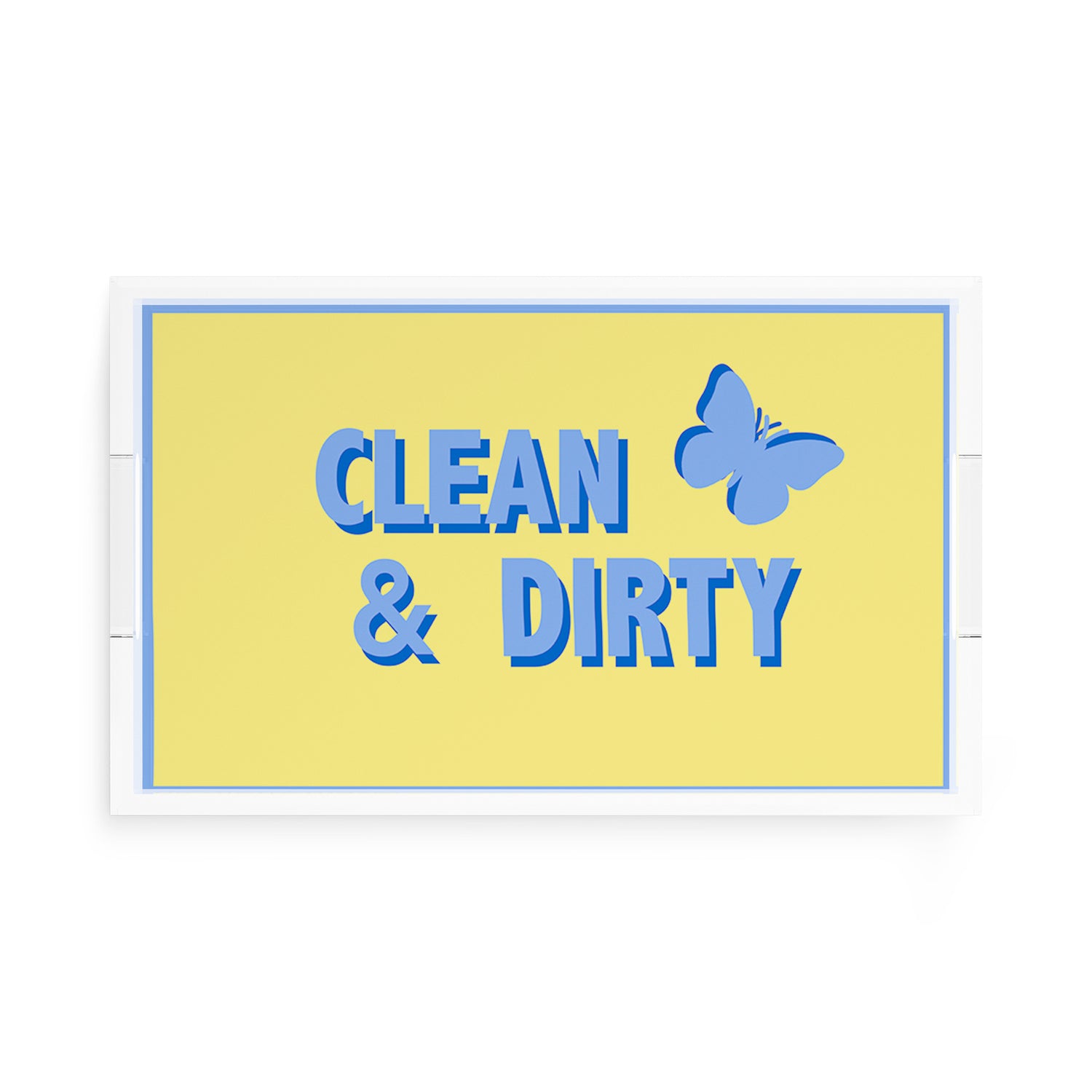 Canasta Clean and Dirty Blue Butter 17X10.5 Acrylic Tray - nicolettemayer.com 