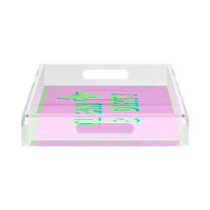 Canasta Clean and Dirty Lime Lilac 17X10.5 Acrylic Tray - nicolettemayer.com 