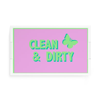 Canasta Clean and Dirty Lime Lilac 17X10.5 Acrylic Tray - nicolettemayer.com 
