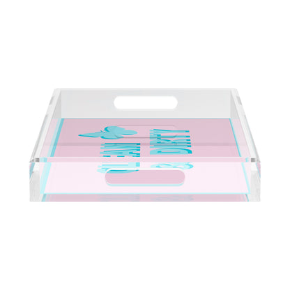 Canasta Clean and Dirty Pale Pink Blue 17X10.5 Acrylic Tray - nicolettemayer.com 