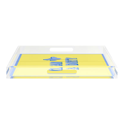 Canasta Clean and Dirty Blue Butter 18X18 Acrylic Tray - nicolettemayer.com 