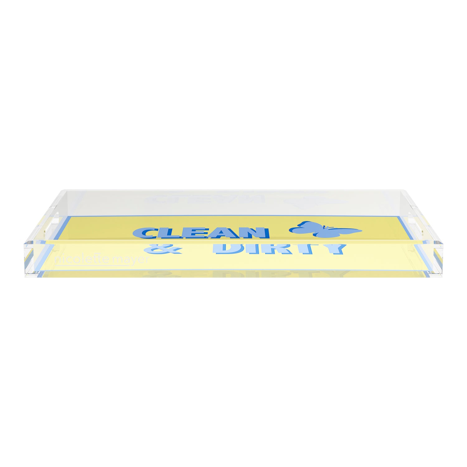 Canasta Clean and Dirty Blue Butter 22.5x14.5 Acrylic Tray - nicolettemayer.com 