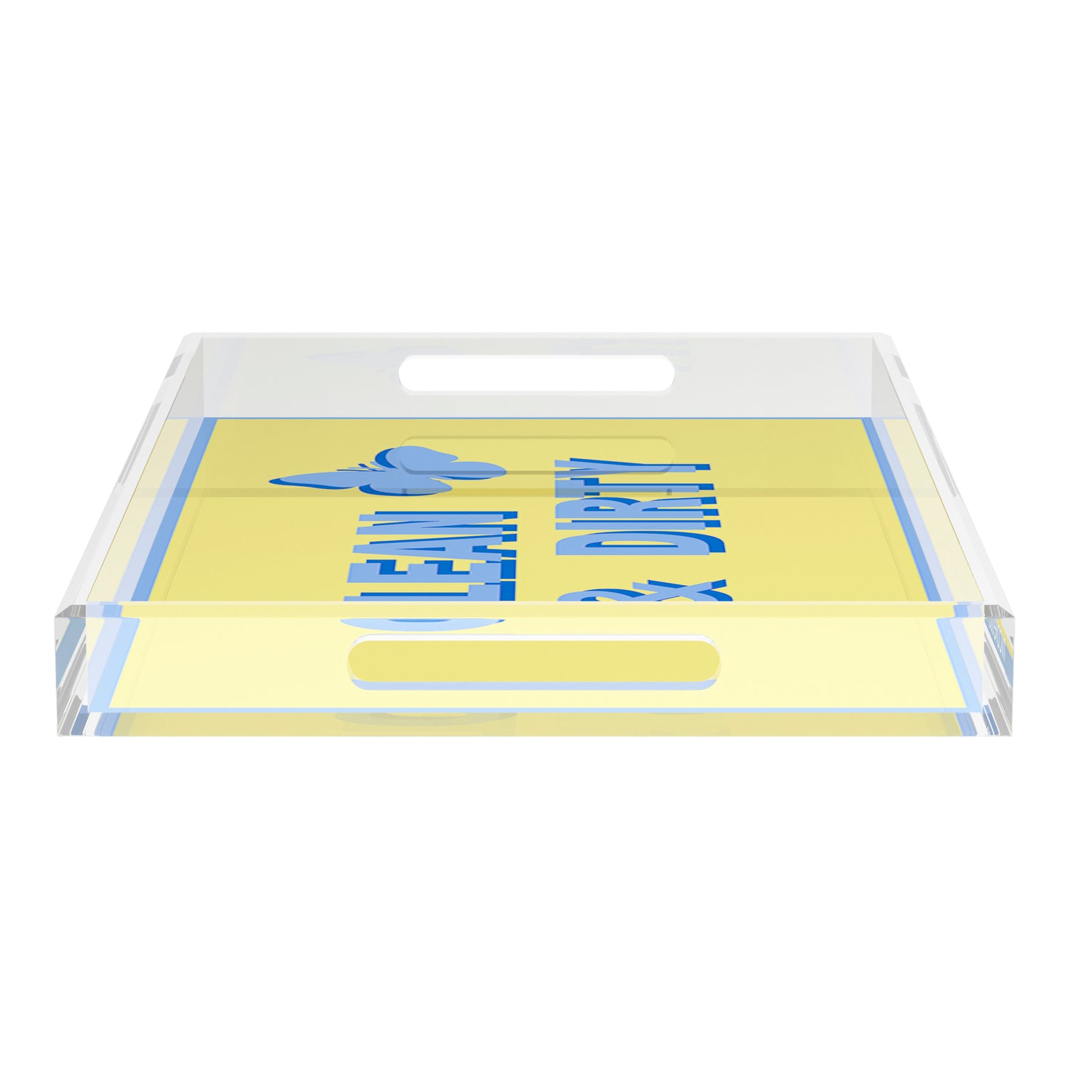 Canasta Clean and Dirty Blue Butter 22.5x14.5 Acrylic Tray - nicolettemayer.com 