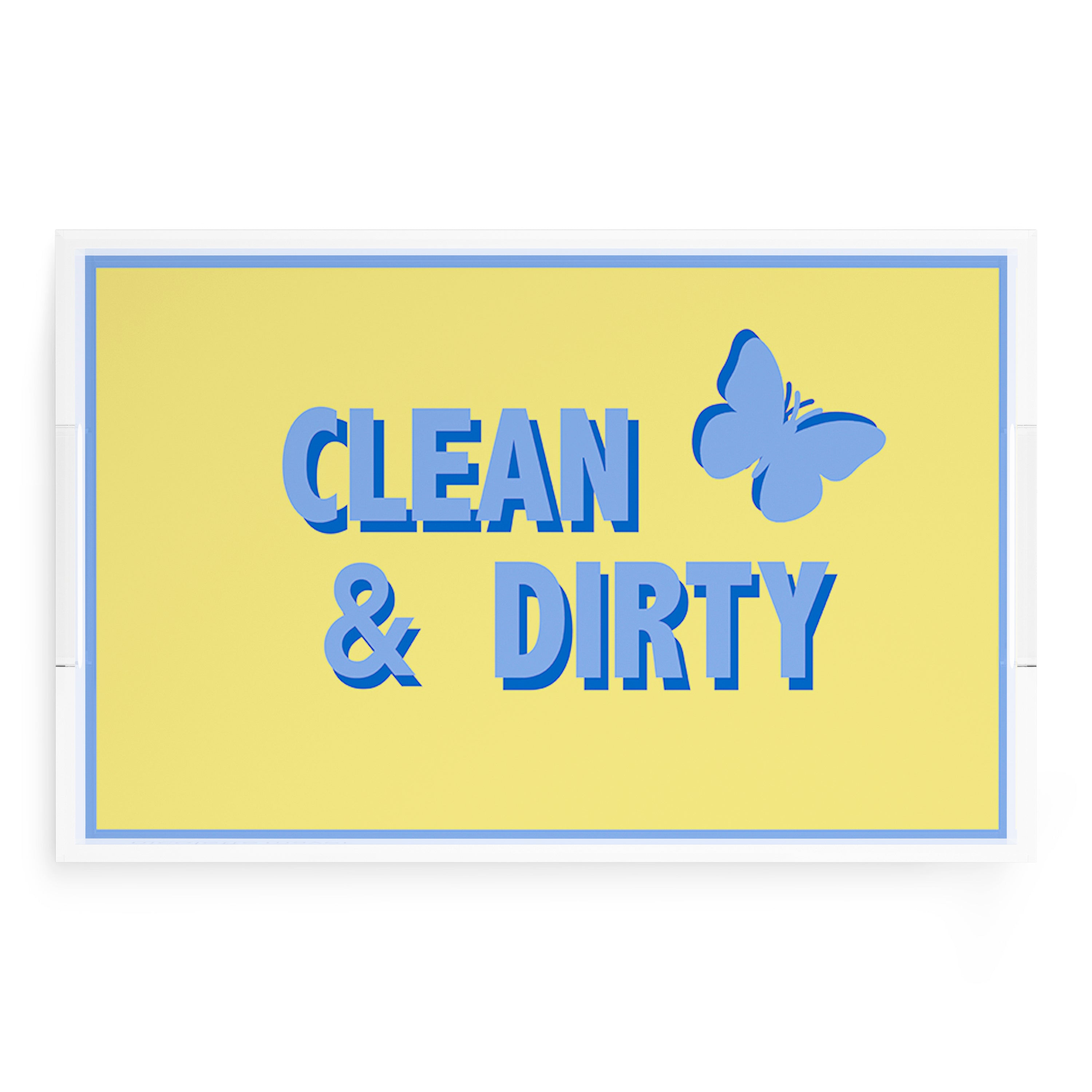 Canasta Clean and Dirty Blue Butter 22.5x14.5 Acrylic Tray - nicolettemayer.com 