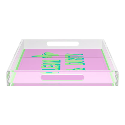 Canasta Clean and Dirty Lime Lilac 22.5x14.5 Acrylic Tray - nicolettemayer.com 