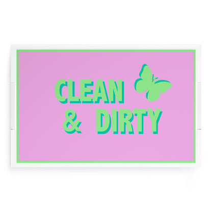 Canasta Clean and Dirty Lime Lilac 22.5x14.5 Acrylic Tray - nicolettemayer.com 