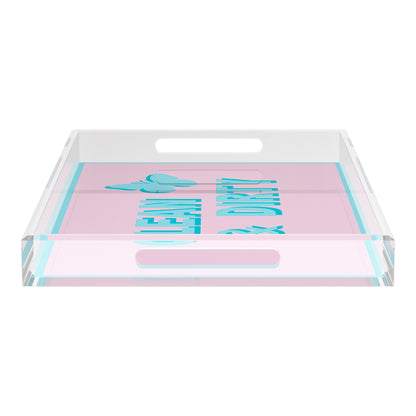 Canasta Clean and Dirty Pale Pink Blue 22.5x14.5 Acrylic Tray - nicolettemayer.com 