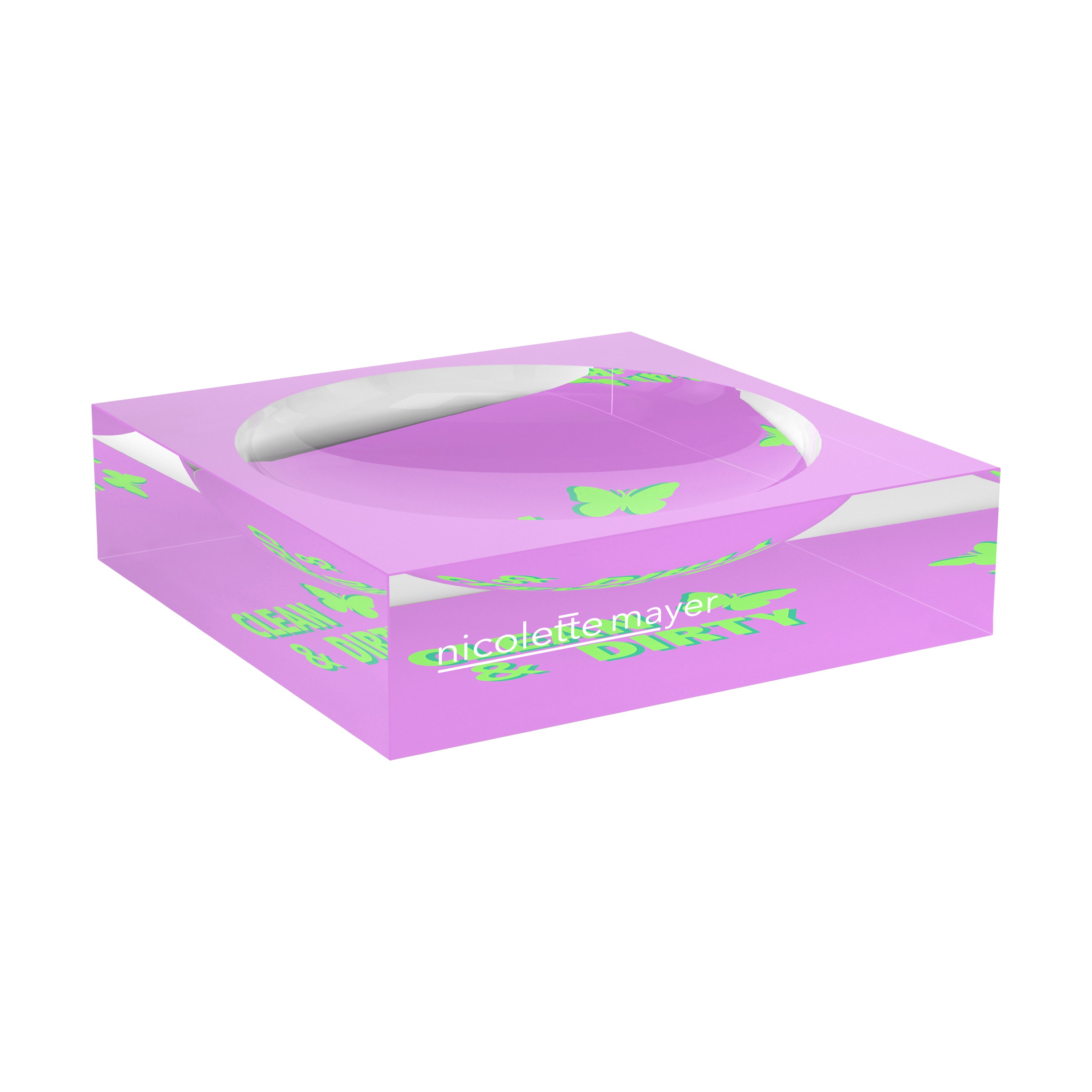 Canasta Clean And Dirty Lime Lilac Candy Catchall Dish