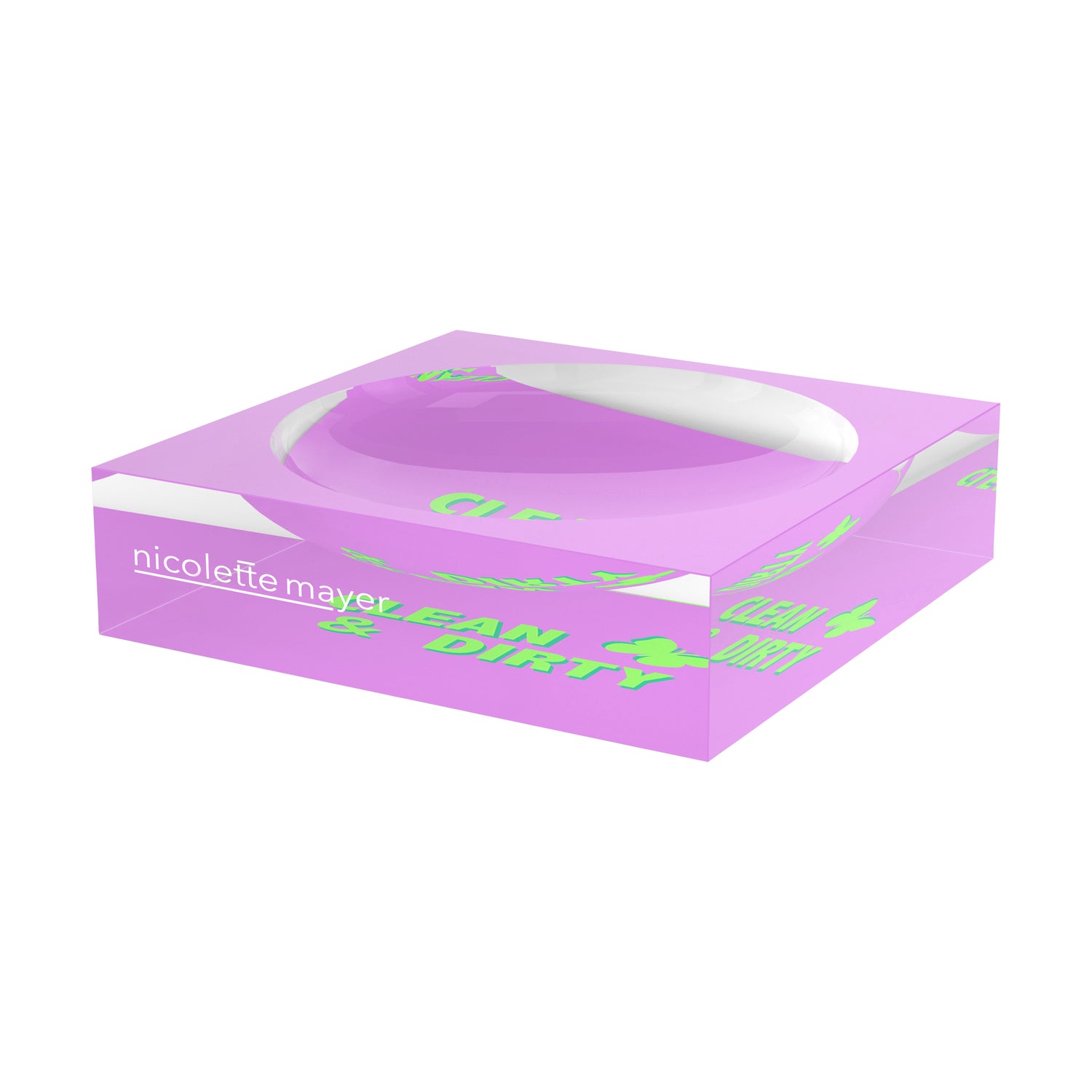 Canasta Clean And Dirty Lime Lilac Candy Catchall Dish