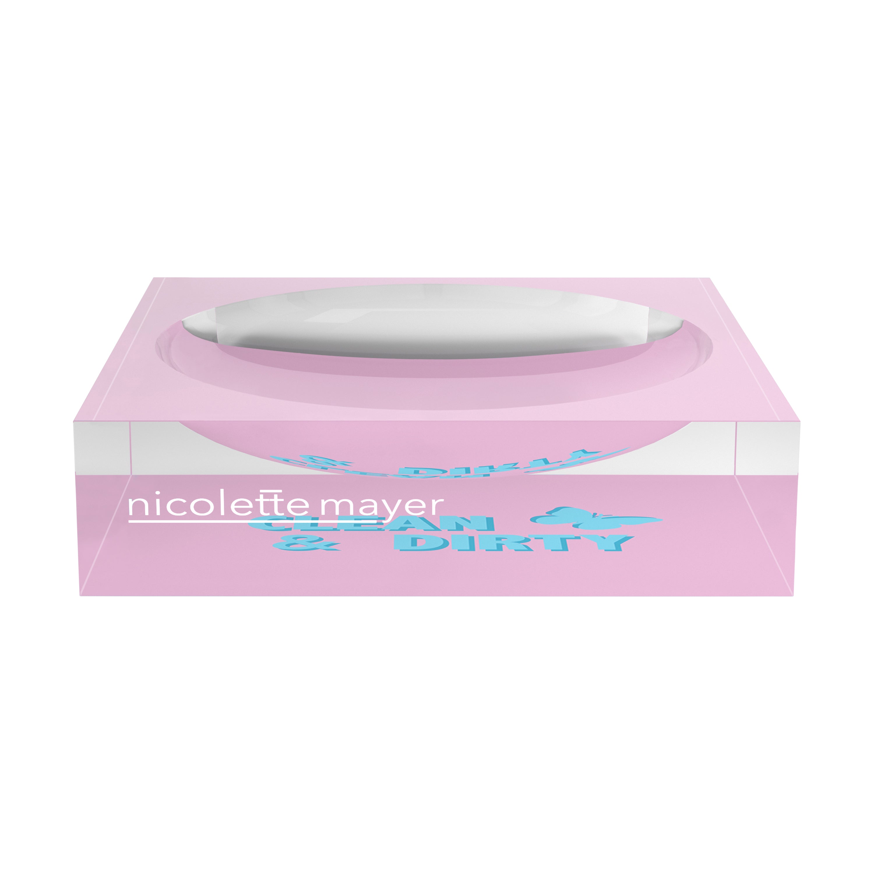 Canasta Clean And Dirty Pale Pink Blue Candy Catchall Dish