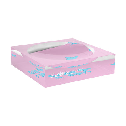 Canasta Clean And Dirty Pale Pink Blue Candy Catchall Dish
