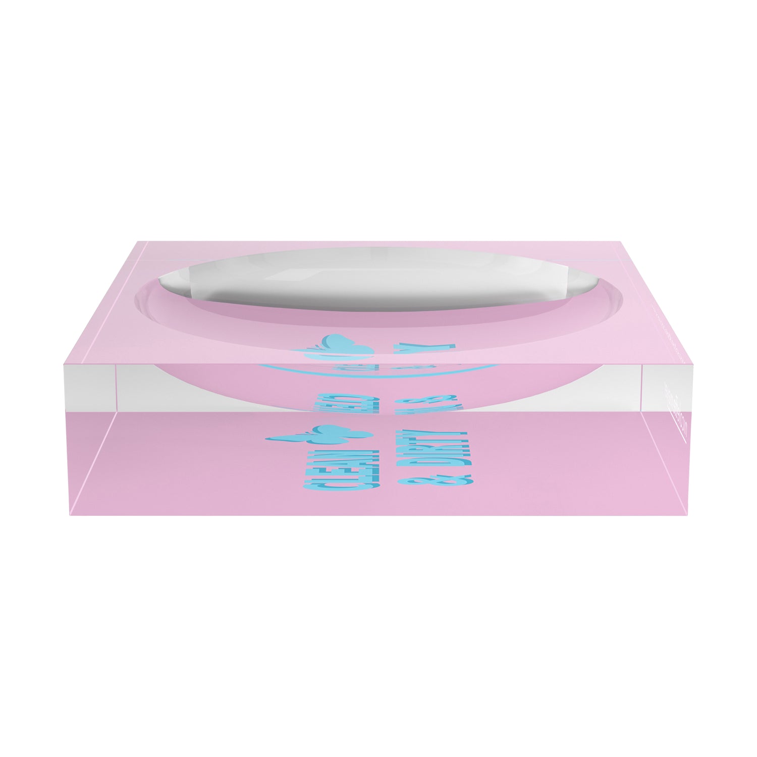Canasta Clean And Dirty Pale Pink Blue Candy Catchall Dish