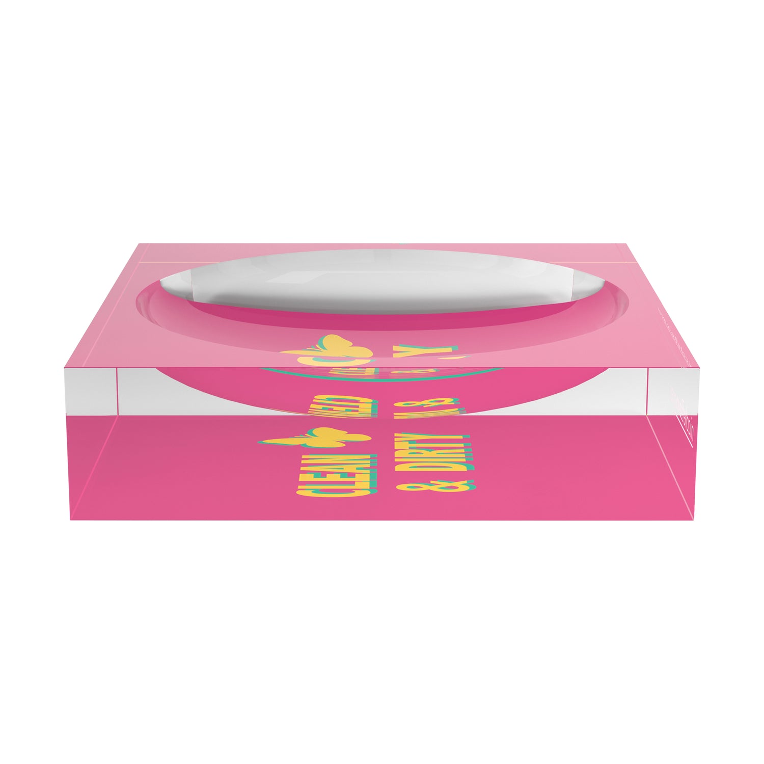 Canasta Clean And Dirty Pink Yellow Candy Catchall Dish