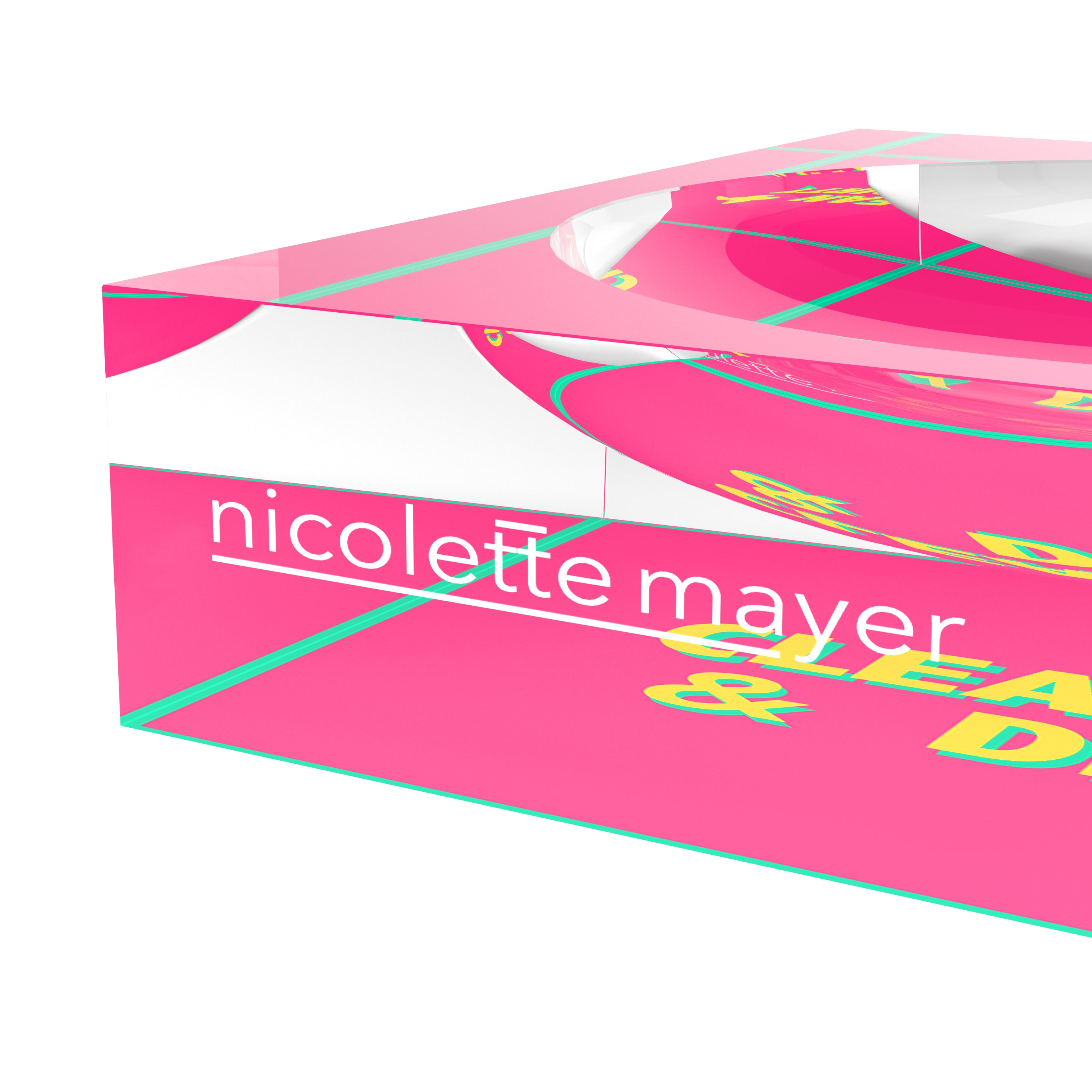 Canasta Clean And Dirty Pink Yellow Acrylic Candy Catchall Dish