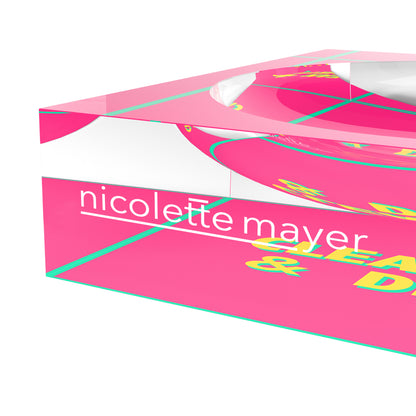 Canasta Clean And Dirty Pink Yellow Acrylic Candy Catchall Dish