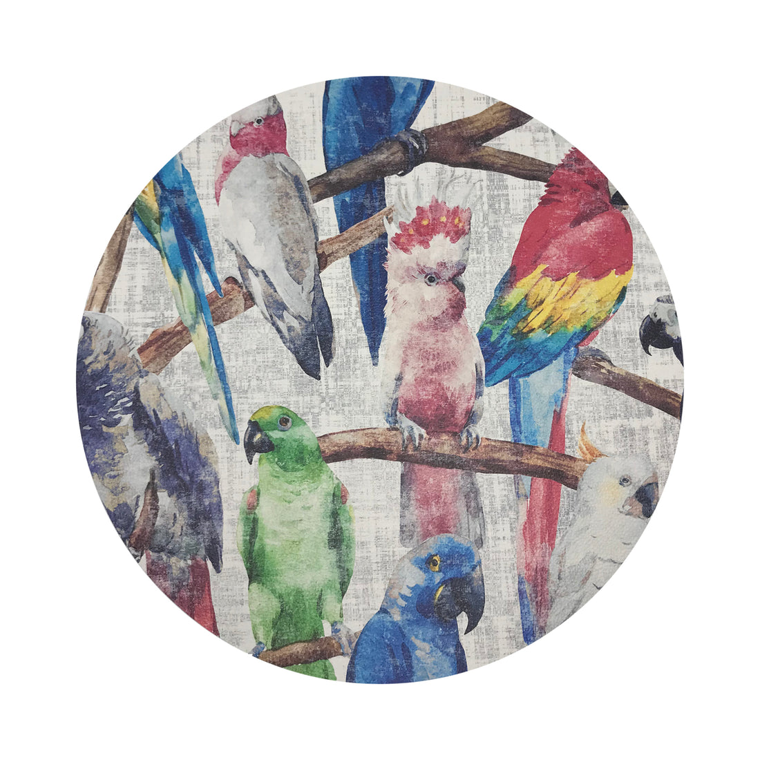 Cockatoo Fantasia 16&quot; Round Pebble Placemat, Set Of 4 - nicolettemayer.com