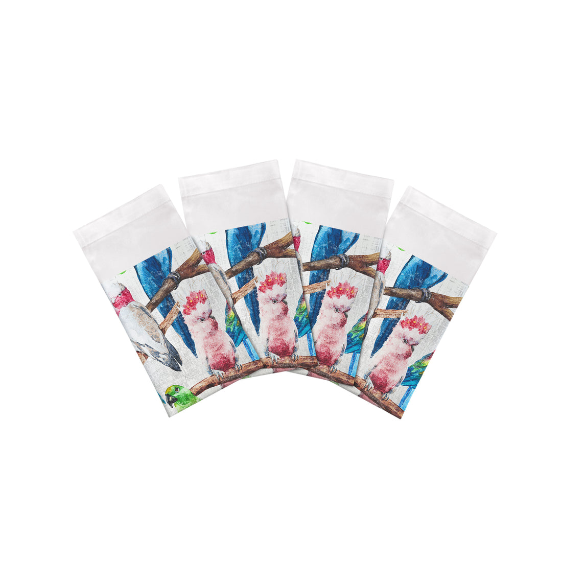 COCKATOO FANTASIA 55,9 x 55,9 cm Hohlsaum-Servietten, 4er-Set