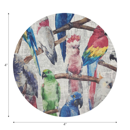 Cockatoo Fantasia Vegan Leather Round Coasters