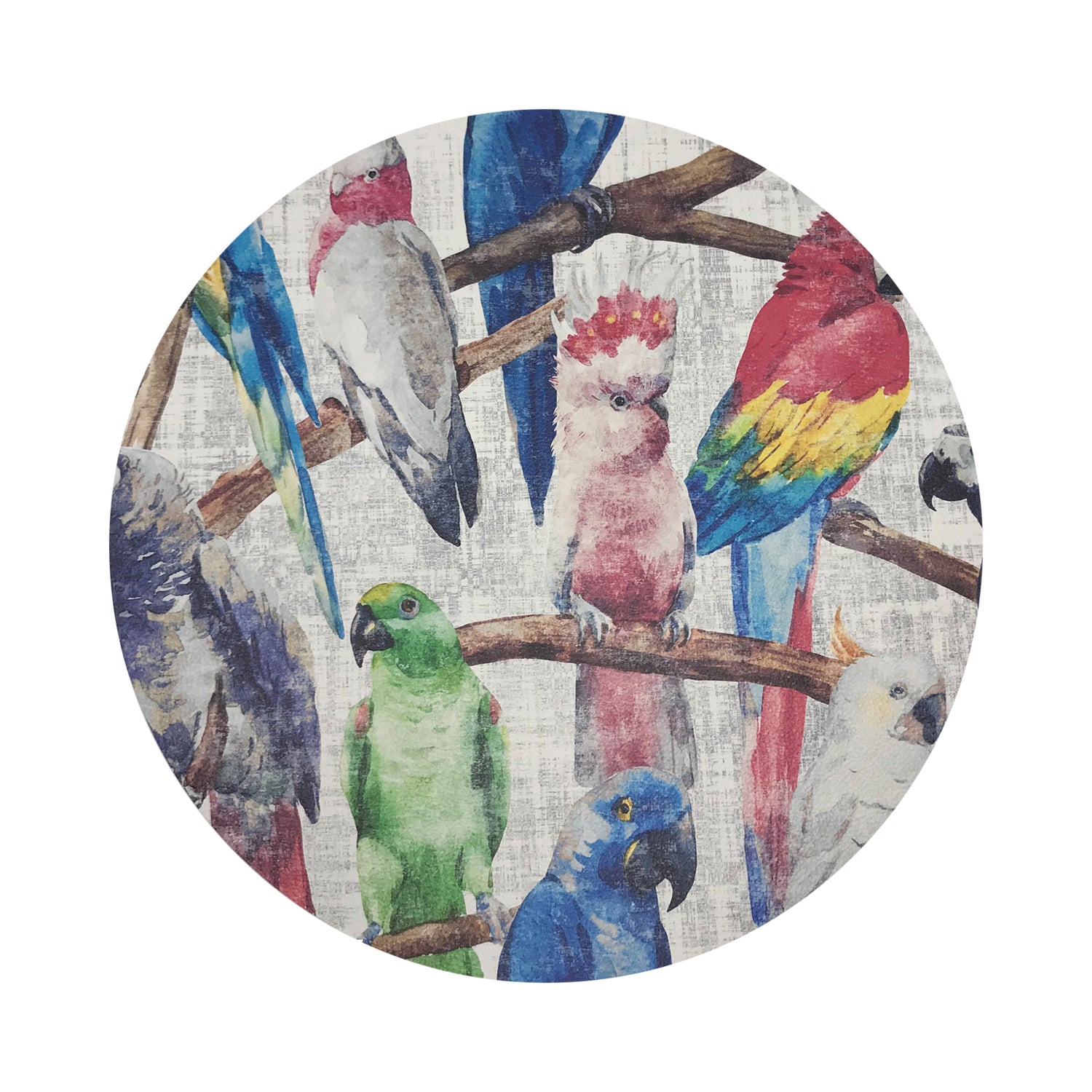 Cockatoo Fantasia Vegan Leather Round Coasters