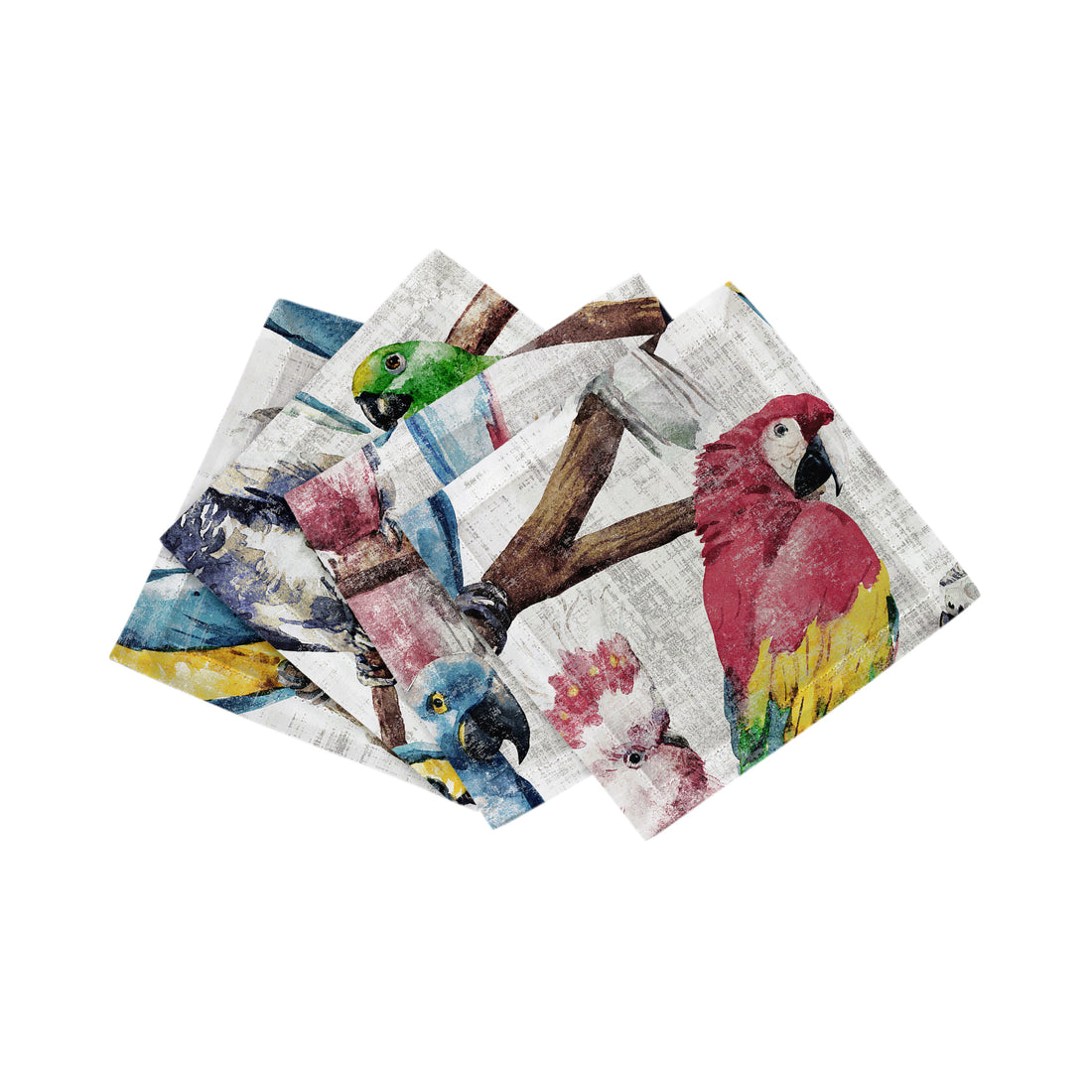 Cockatoo Fantasia Cotton Sateen Cocktail Napkins