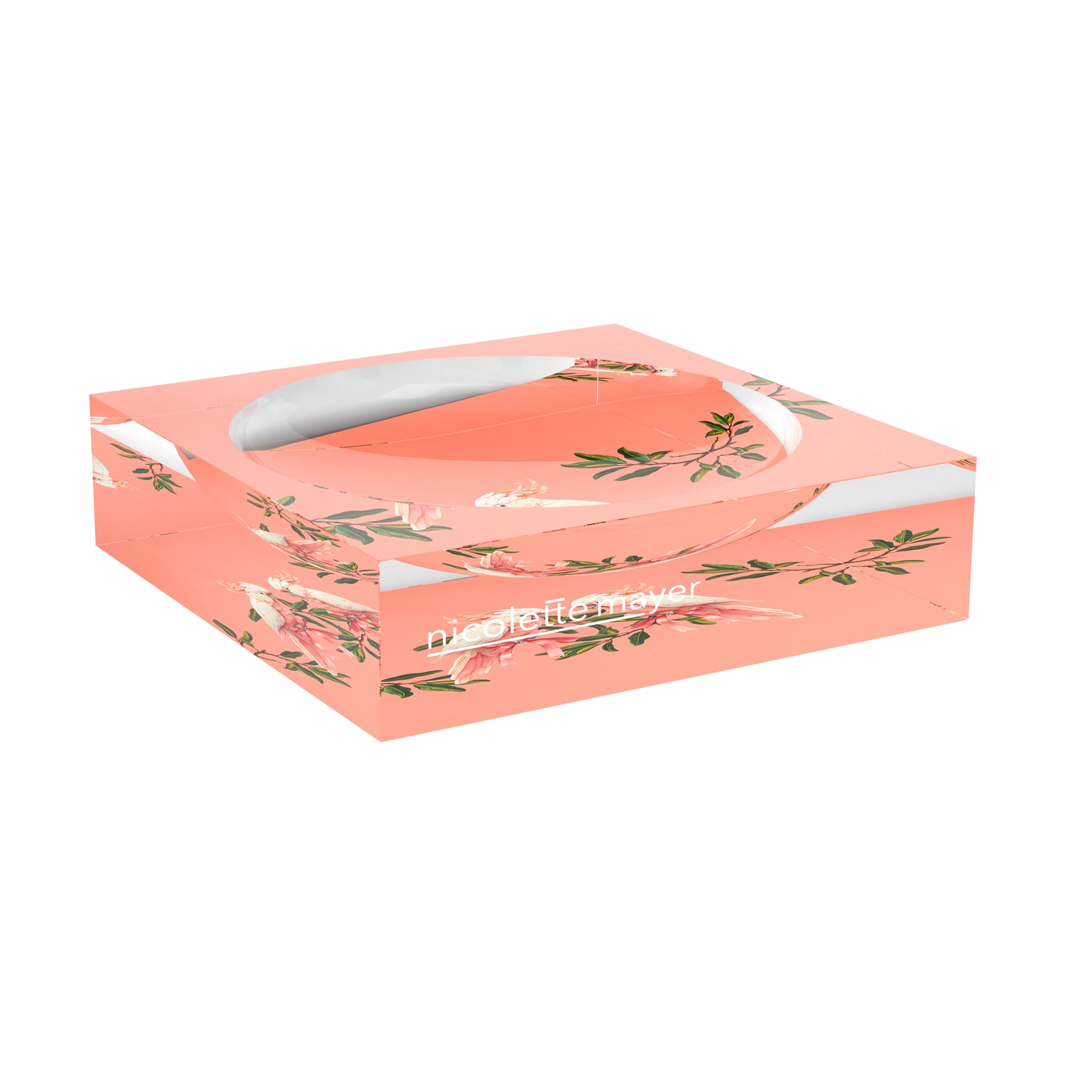 Cockatoo Paradiso Corallo  Acrylic Candy Catchall Dish