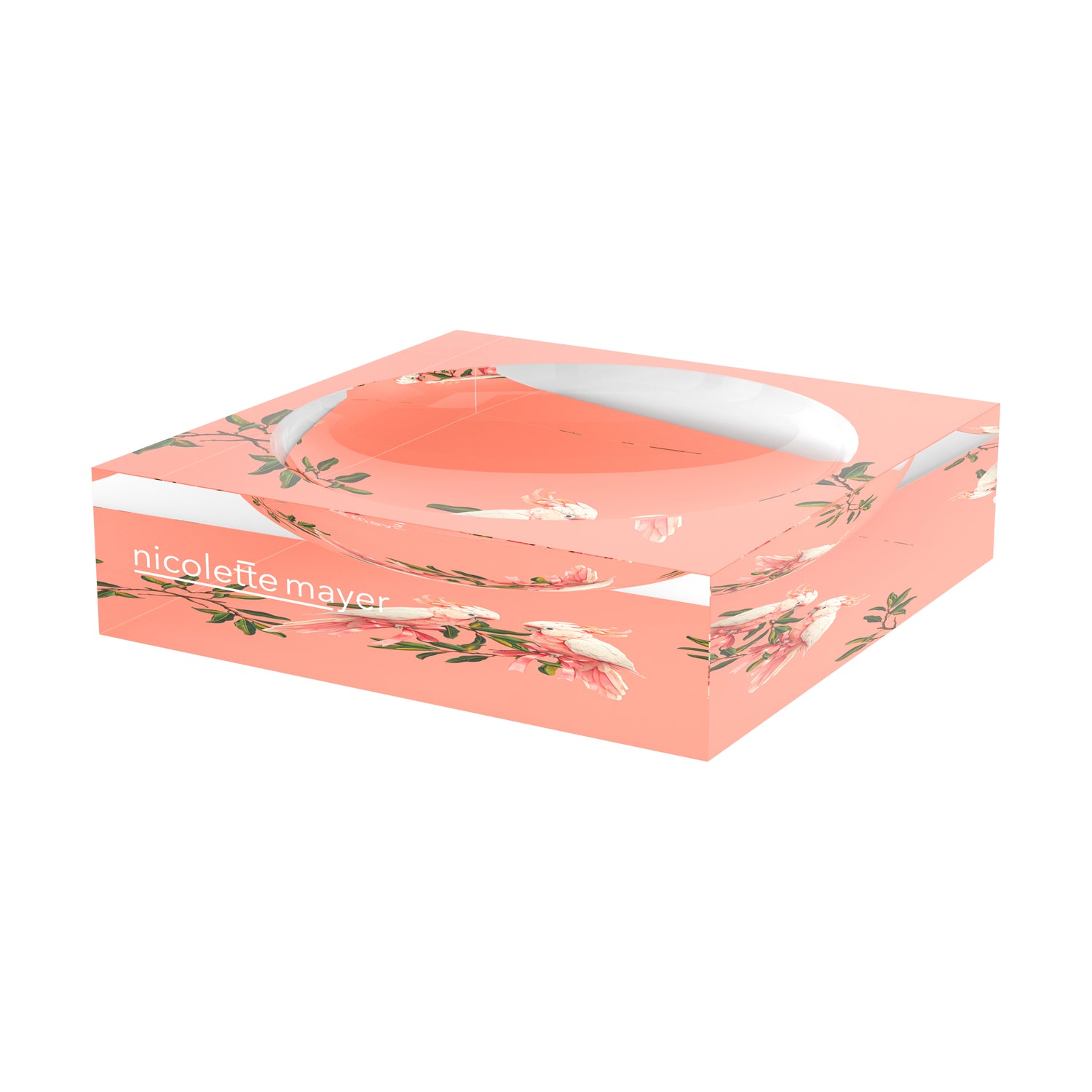 Cockatoo Paradiso Corallo  Acrylic Candy Catchall Dish