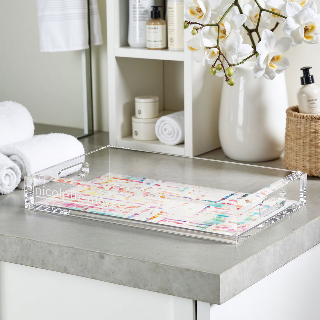 Coco Cream 12.5X7.75 Acrylic Tray - nicolettemayer.com
