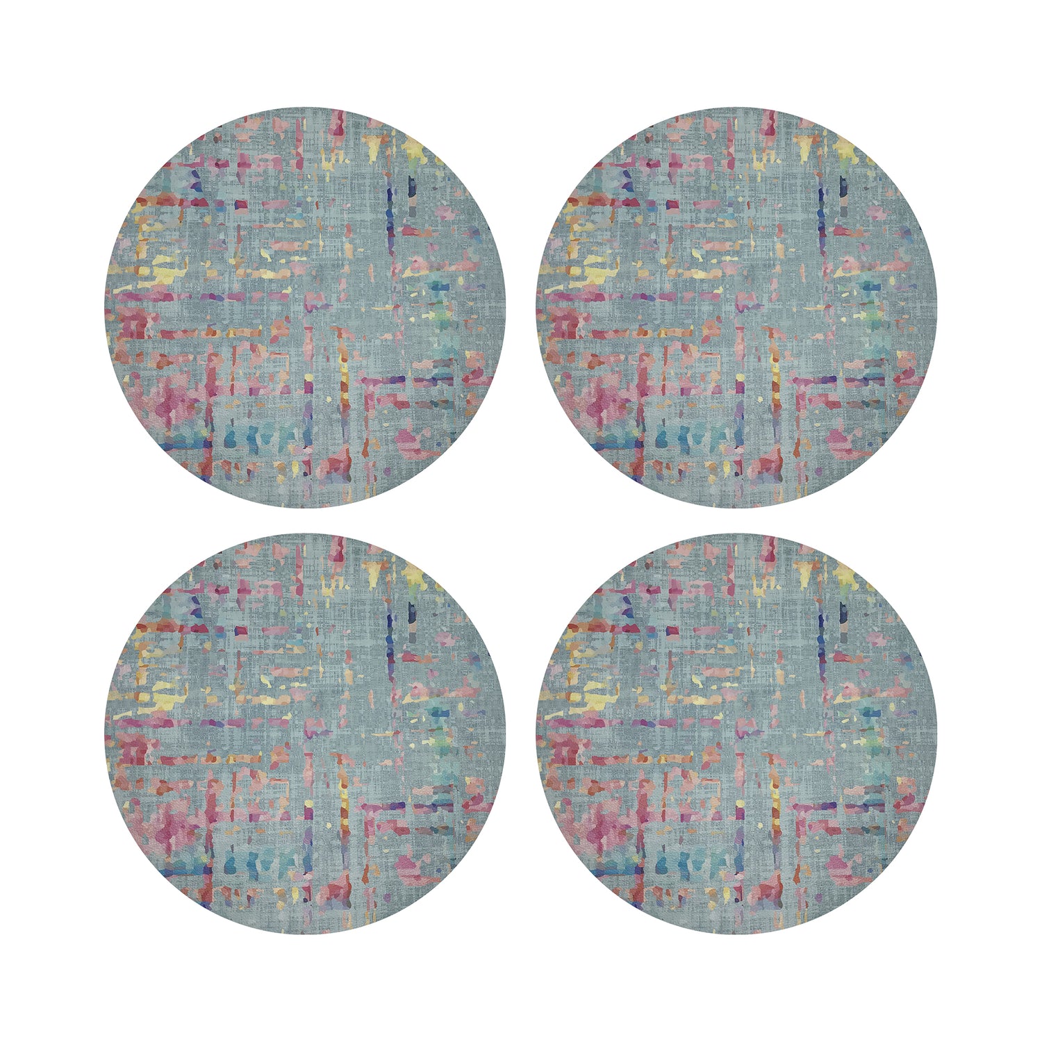 Coco Bleu 16&quot; Round Pebble Placemats, Set of 4 - nicolettemayer.com

