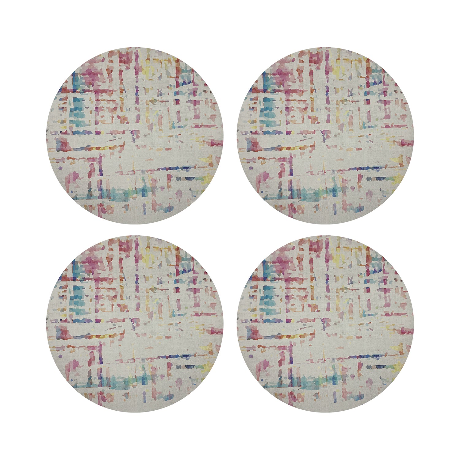Coco Cream 16&quot; Round Pebble Placemats, Set of 4 - nicolettemayer.com

