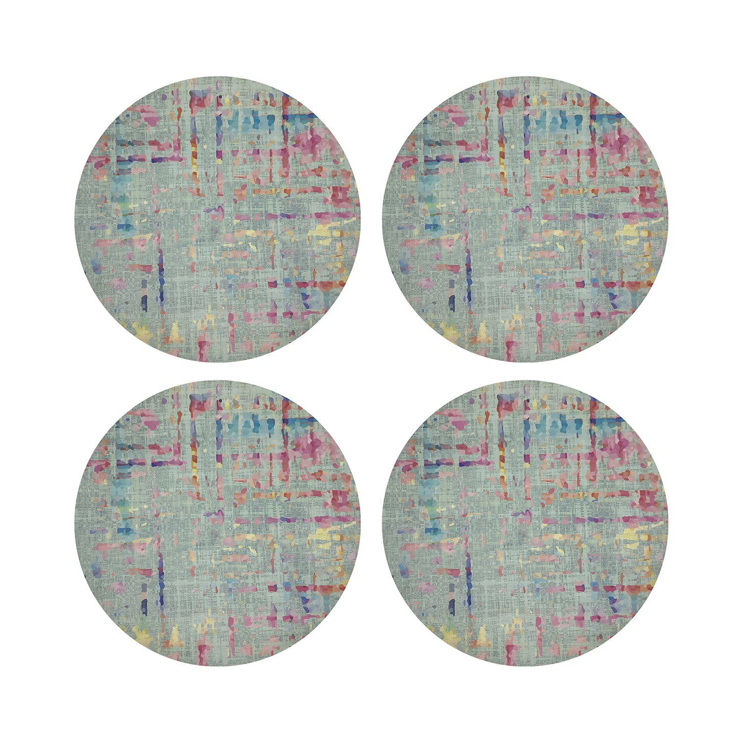 Coco Mint 16&quot; Round Pebble Placemats, Set of 4 - nicolettemayer.com
