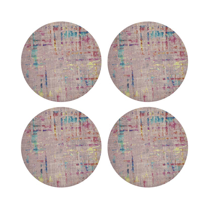 Coco Pink 16&quot; Round Pebble Placemats, Set of 4 - nicolettemayer.com
