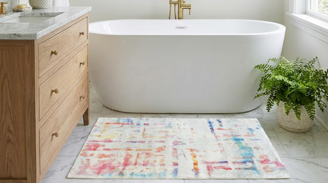 Coco Cream Cloud Rectangle Washable Rug - nicolettemayer.com