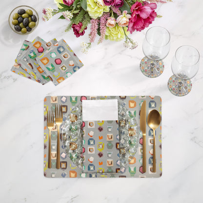 Sets de table rectangulaires en galets Color Pop 17,5 x 12 po
