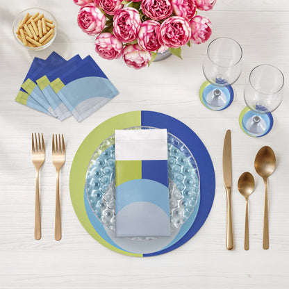 Sets de table ronds Colorblock 16&quot; à motif galets