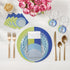 Colorblock Acid Green Blue 16" Round Pebble Placemats, Set of 4 - nicolettemayer.com
