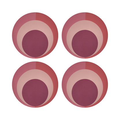 Colorblock Pink Coral 16&quot; Round Pebble Placemats, Set of 4 - nicolettemayer.com
