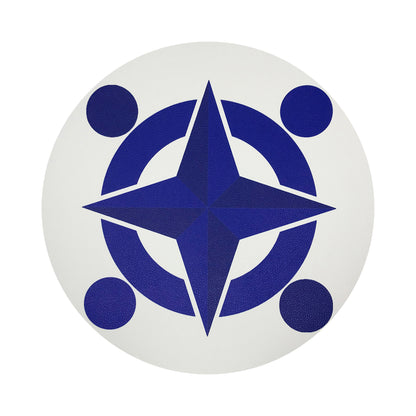 Constellations Compass Vegan Leather Round Coasters