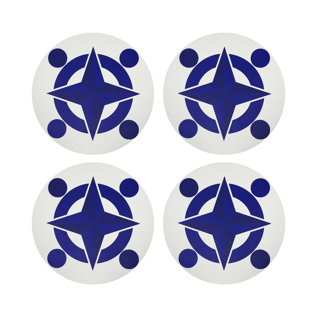 Constellations Compass Vegan Leather Round Coasters