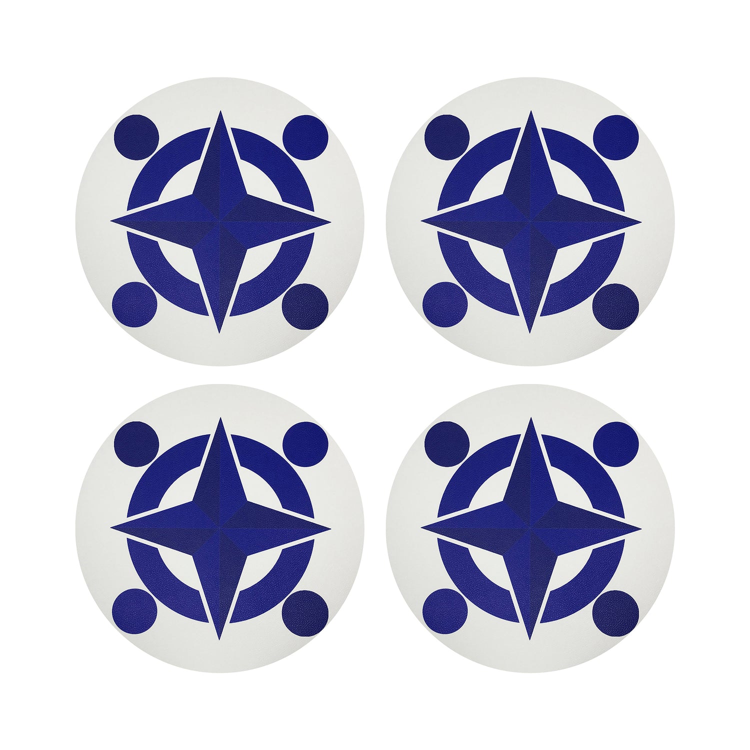 Constellations Compass Vegan Leather Round Coasters