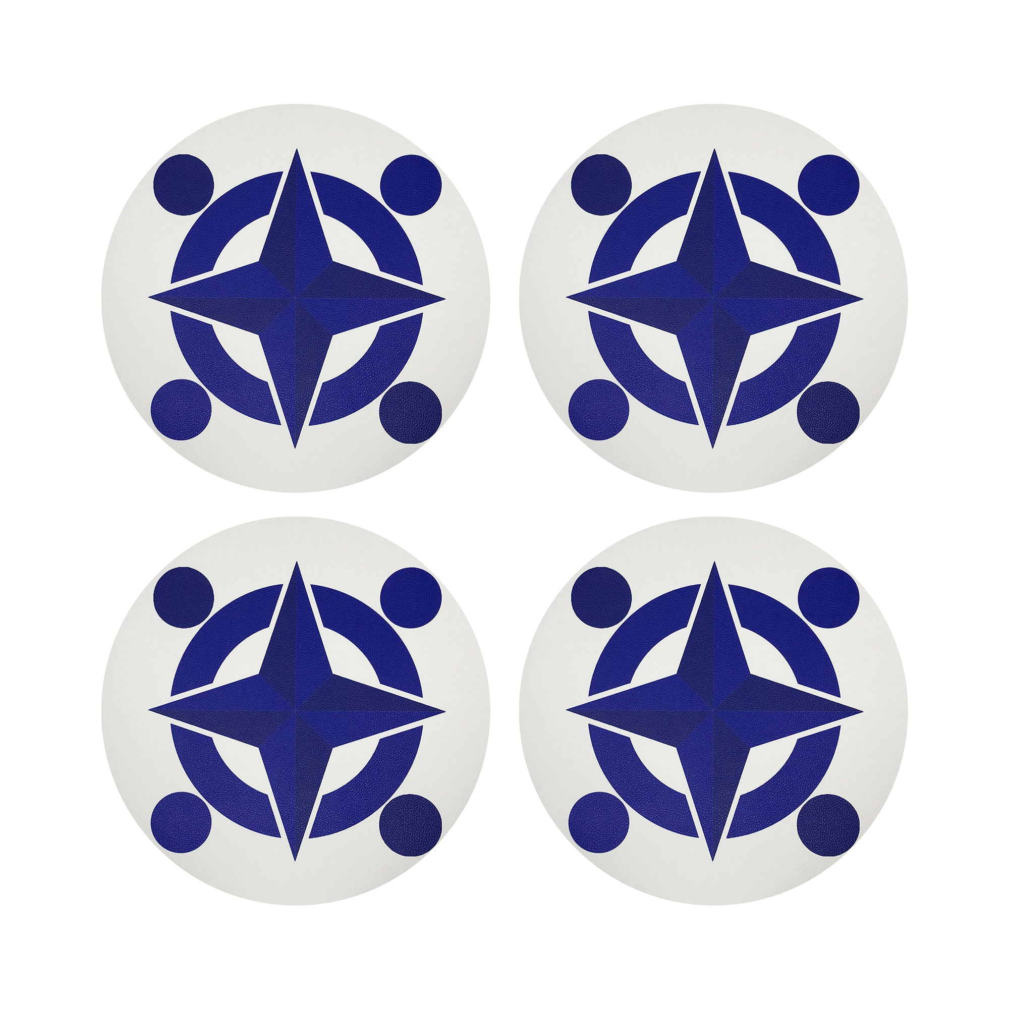 Constellations Compass Vegan Leather Round Coasters