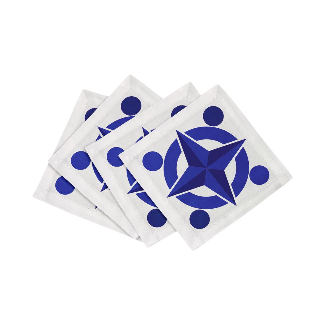 Constellations Compass Cotton Sateen Cocktail Napkins